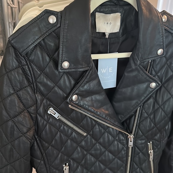 IRO Kereo Black Quilted Leather Jacket - Picture 3 of 5